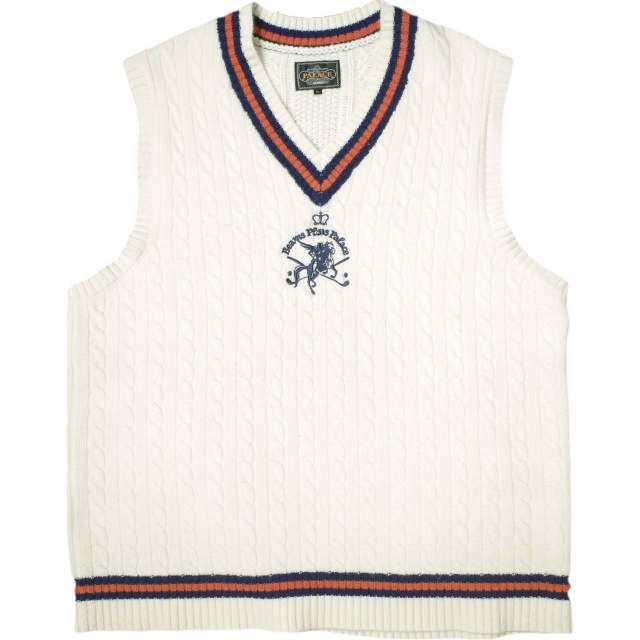 PALACE x BEAMS PLUS パレス ビームスプラス 24AW CABLE VEST ケーブルベスト 38-05-0048-156 XL WHITE セーター チルデンニットの通販は