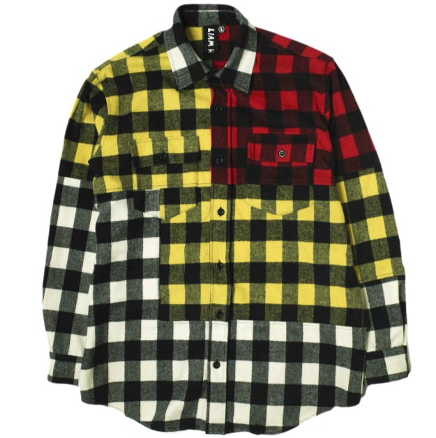 LIAM HODGES リアムホッジス 18AW PATCH WORK FLANNEL SHIRT パッチワークフランネルシャツ L Murti 長袖 オーバーサイズ チェック
