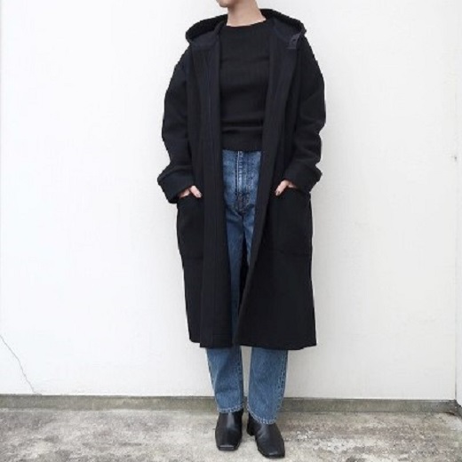 ATON エイトン 18AW AIR DOUBLE MELTON PATCH POCKET ROBE エアー 