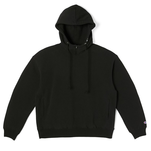 新品 N.HOOLYWOOD x Champion エヌハリウッド チャンピオン 25SS MOCK NECK HOODIE モックネックフーディー C8-B113 L BLACK パーカー