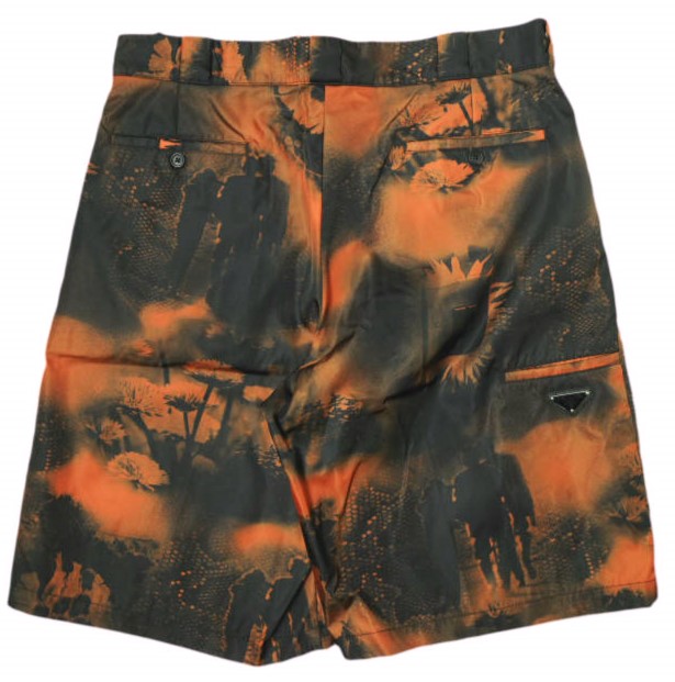 PRADA プラダ 22AW Re-Nylon Human Pantalone Shorts リナイロンバミューダショーツ SPG32 S182 11PZ 50 Orange トライアングルロゴ_1