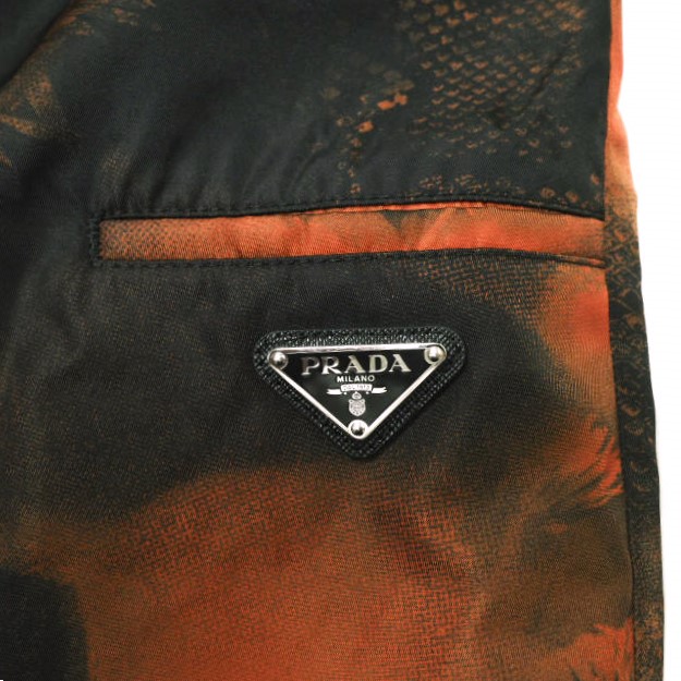 PRADA プラダ 22AW Re-Nylon Human Pantalone Shorts リナイロンバミューダショーツ SPG32 S182 11PZ 50 Orange トライアングルロゴ_5