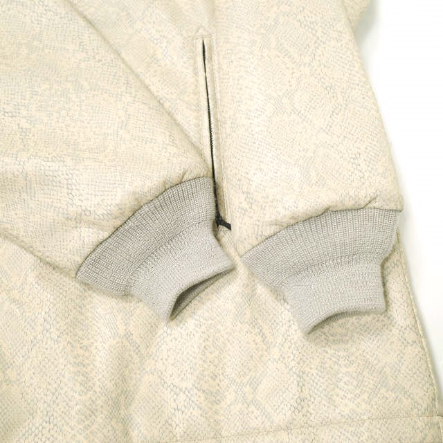 Needles ニードルス 20AW R.C.Sur Coat Faux Lthr Python リブカラーサーコート フェイクレザー パイソン柄 HM080 S Beige 中綿 ブルゾン