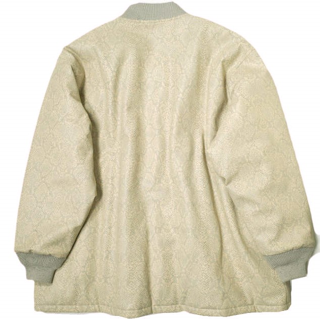 Needles ニードルス 20AW R.C.Sur Coat Faux Lthr Python リブカラーサーコート フェイクレザー パイソン柄 HM080 S Beige 中綿 ブルゾン