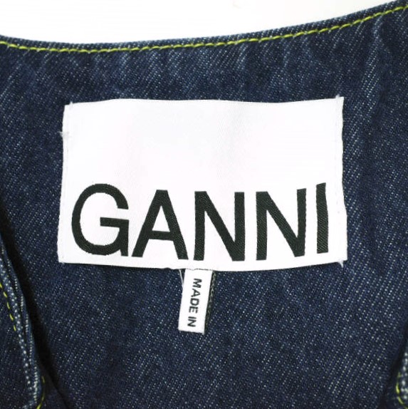 GANNI ガニー Rinse Denim Fitted Blazer リンスデニムフィットブレザー J1172 36 Indigo Gジャン デニムジャケット アウター