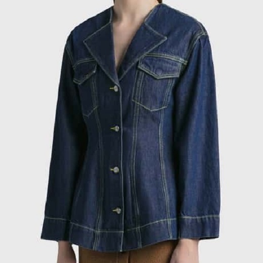GANNI ガニー Rinse Denim Fitted Blazer リンスデニムフィットブレザー J1172 36 Indigo Gジャン デニムジャケット アウター