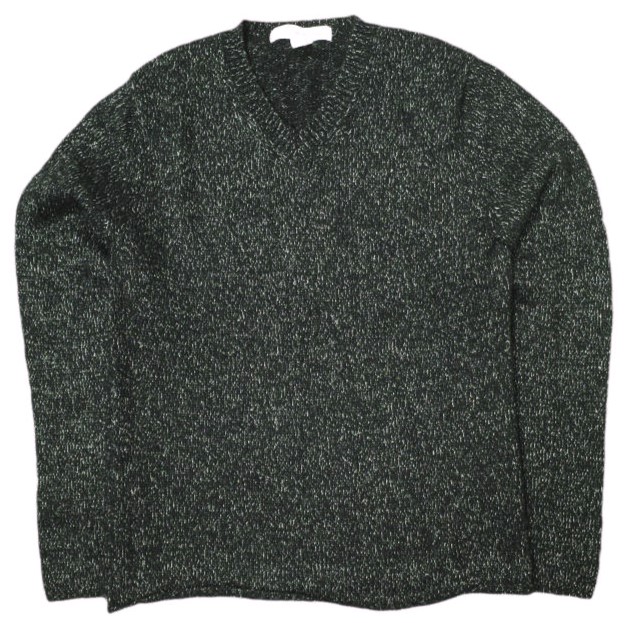 COMME des GARCONS SHIRT コムデギャルソンシャツ 日本製 14AW ラメ糸 ミドルゲージVネックニット W22507 S BLACK セーター プルオーバー