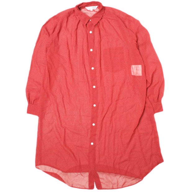 COMME des GARCONS COMME des GARCONS コムデギャルソン コムコム 21SS ポルカドットシャツワンピース RG-B029 S RED ポリエステル