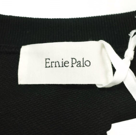 新品 Ernie Palo アーニーパロ 25SS 日本製 Crew Neck Sweat ロゴ刺繍 クルーネックスウェット EP09CT02 48 BLACK トレーナー ラグラン_3