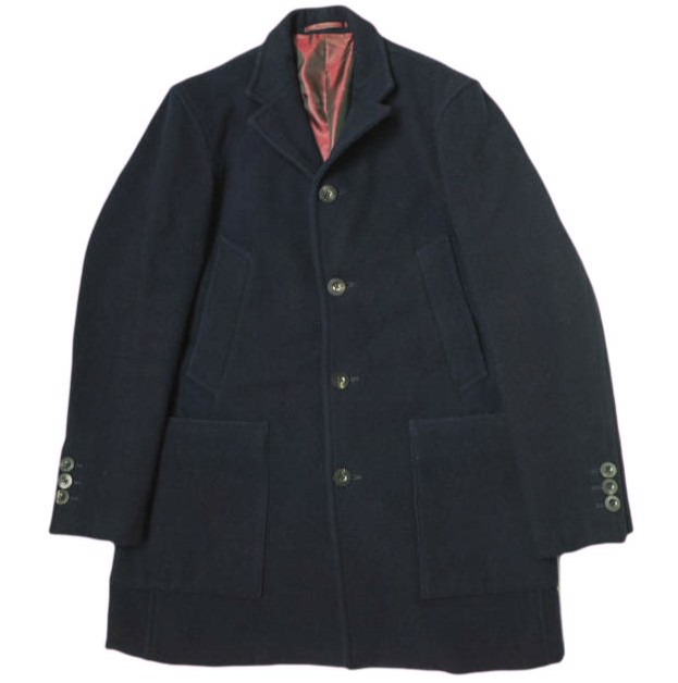 FUJITO フジト 日本製 ソフトメルトンウールチェスターコート S ネイビー アウター