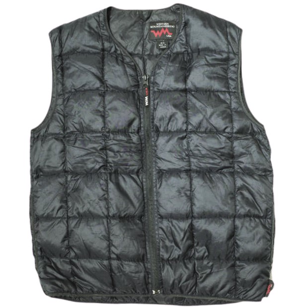 WESTERN MOUNTAINEERING ウエスタンマウンテニアリング カナダ製 Flash Vest フラッシュベスト S BLACK ナイロン ダウンベスト アウター