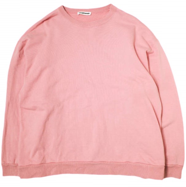 coupronde クープロンド 23AW 日本製 SUVIN COTTON SWEAT スビンコットン オーバーサイズスウェット 48 AGATE PINK トレーナー 裏毛