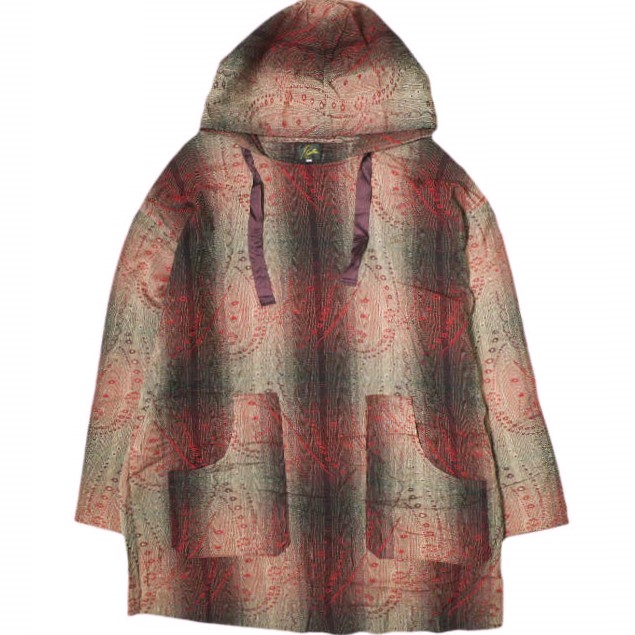 Needles ニードルス 22SS 日本製 Pullover Parka - R/W Jacquard レーヨンウール プルオーバーパーカー KP098 L RED ロング トップス