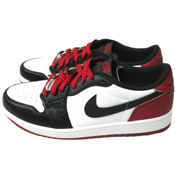 新品 NIKE ナイキ AIR JORDAN 1 RETRO LOW OG エアジョーダン 1 CZ0790-106 US10.5(28.5cm) WHITE/BLACK-VARSITY RED Black Toe つま黒