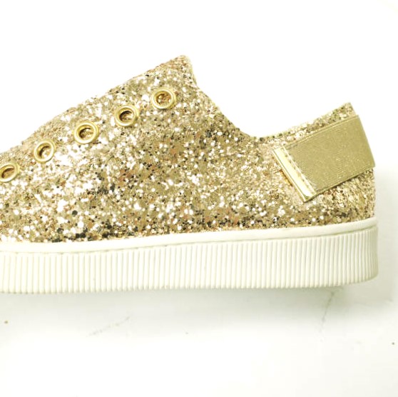 新品 Pedro Garcia ペドロガルシア PEYTON グリッタースリッポン 39(25.5cm) GOLD 定価36,300円 スニーカー シューズ