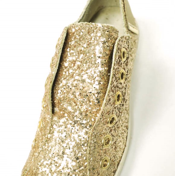 新品 Pedro Garcia ペドロガルシア PEYTON グリッタースリッポン 39(25.5cm) GOLD 定価36,300円 スニーカー シューズ