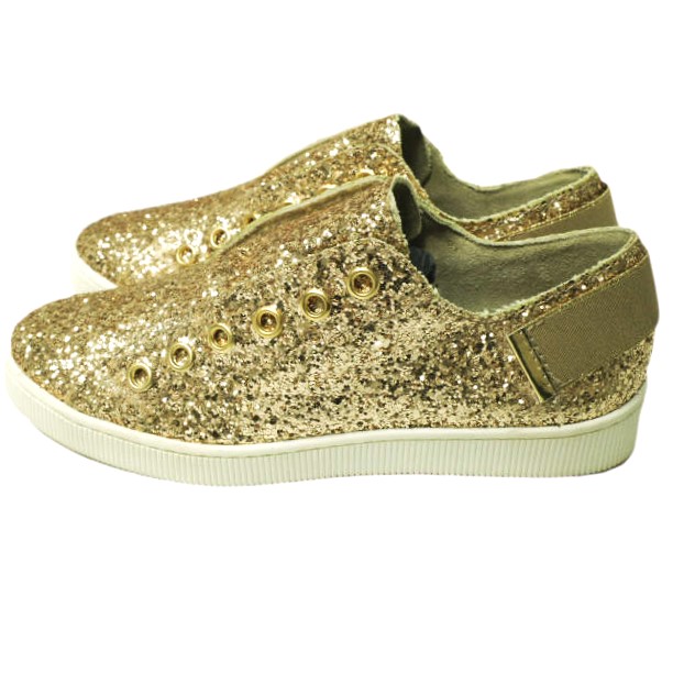 新品 Pedro Garcia ペドロガルシア PEYTON グリッタースリッポン 39(25.5cm) GOLD 定価36,300円 スニーカー シューズ