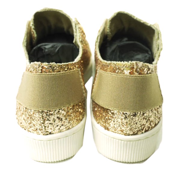 新品 Pedro Garcia ペドロガルシア PEYTON グリッタースリッポン 39(25.5cm) GOLD 定価36,300円 スニーカー シューズ