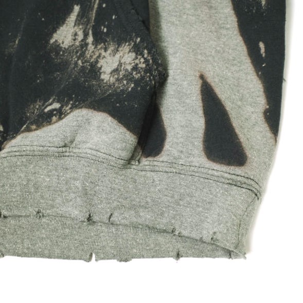 新品 SASQUATCHfabrix. サスクワァッチファブリックス 24AW DESTROY HOODIE ハイパーブリーチ ダメージ加工プルオーバーパーカー L BLACK_5