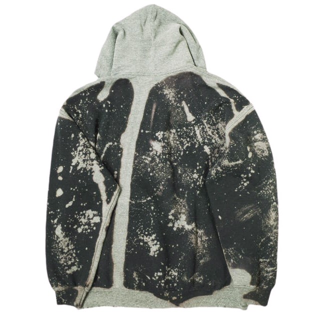 新品 SASQUATCHfabrix. サスクワァッチファブリックス 24AW DESTROY HOODIE ハイパーブリーチ ダメージ加工プルオーバーパーカー L BLACK_1