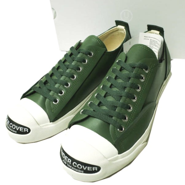 新品 UNDERCOVER アンダーカバー 24AW TOE LOGO LEATHER SNEAKERS トゥロゴ レザースニーカー UC2D9F02 M(26-26.5cm) GREEN g22069