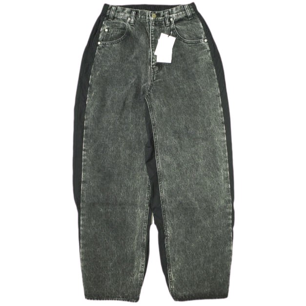 新品 stein シュタイン NYLON COMBINATION CHEMICAL BLEACHED DENIM JEANS ナイロンコンビネーションブリーチデニム ST.782 M BLACK