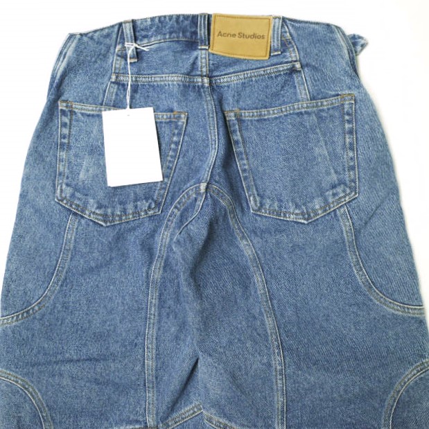 新品 Acne Studios アクネストゥディオズ 24SS DENIM BIKER TROUSERS バイカーデニムパンツ FN-MN-TROU000973 44 MID BLUE 定価183,_7