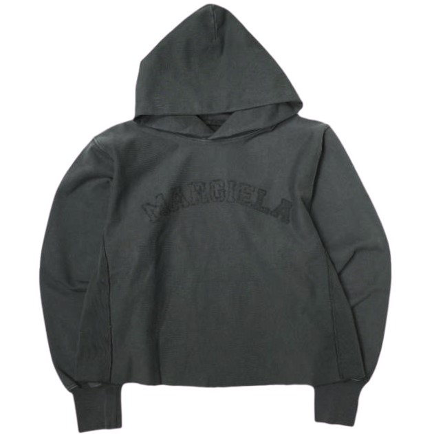 新品 Maison Margiela 1 10 メゾンマルジェラ 23SS LOGO COTTON FLEECE HOODIE ロゴ刺繍プルオーバーパーカー S51GU0124 S 定価154,000円