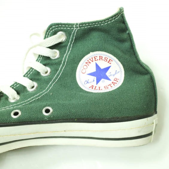 CONVERSE コンバース アメリカ製 90s ALL STAR HI MADE IN USA ヴィンテージ オールスター US7(25.5cm) GREEN キャンバス USA製 g22192