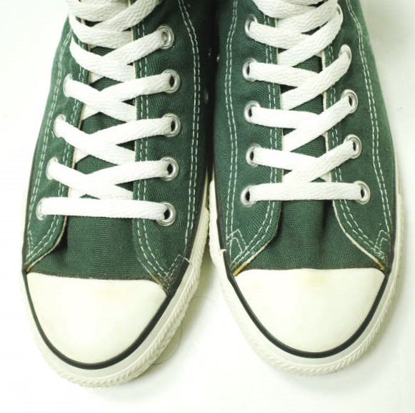 CONVERSE コンバース アメリカ製 90s ALL STAR HI MADE IN USA ヴィンテージ オールスター US7(25.5cm) GREEN キャンバス USA製 g22192