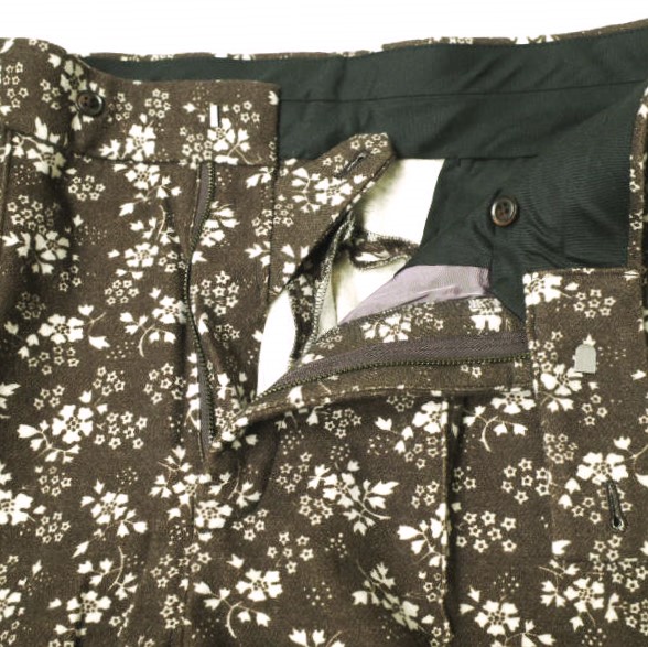 Needles ニードルス 日本製 Tucked S/T Trousers ウールフローラル タックサイドタブトラウザーズパンツ LQ147 M BROWN ボトムス【中古】【Needles】 Needles ニードルス 日本製 Tucked S/T Trousers ウールフローラル