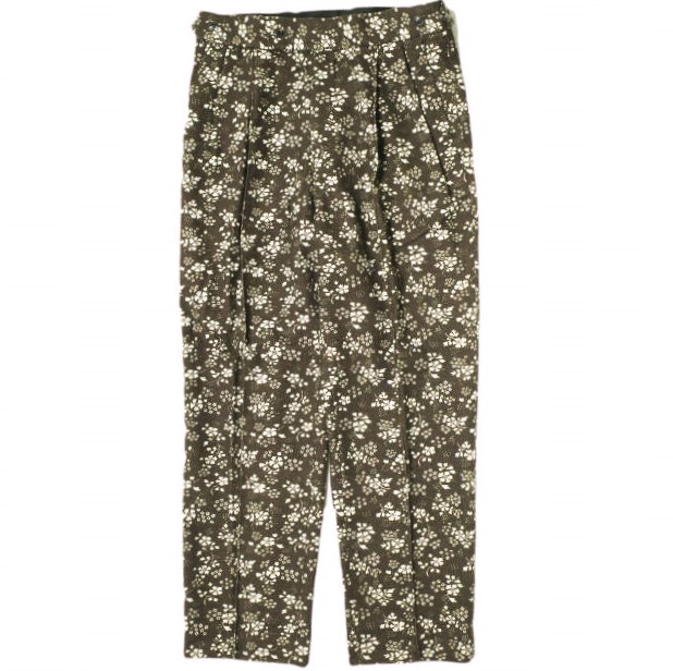 Needles ニードルス 日本製 Tucked S/T Trousers ウールフローラル タックサイドタブトラウザーズパンツ LQ147 M BROWN ボトムス