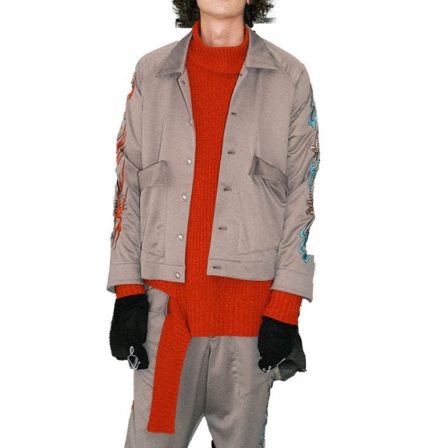 sulvam サルバム 23AW 日本製 MESH ASYMMETRY KNIT メッシュアシンメトリーニット SS-K03-820 M RED セーター トップス_3