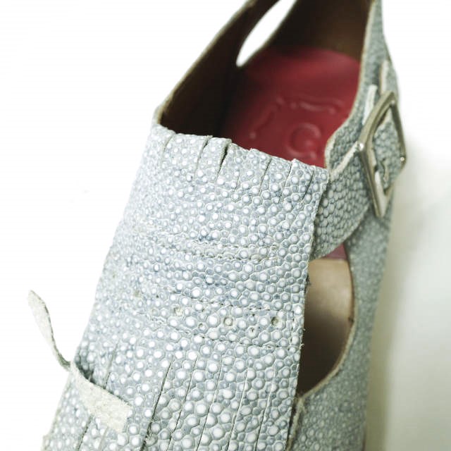 新品 GRENSON グレンソン ETHEL キルトタッセルストラップレザーシューズ 210427 UK4.5D(23.5cm) BLUE STINGRAY 定価47,300円 サンダル