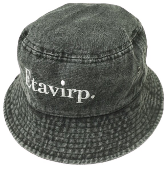 Etavirp エタヴァープ ロゴ刺繍 デニムバケットハット S/M WASHED