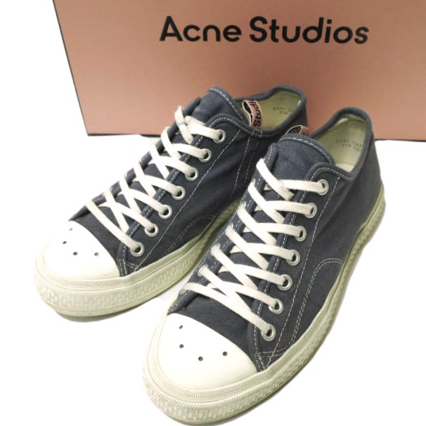 Acne Studios アクネストゥディオズ Ballow Tumbled M ダメージ加工キャンバスローカットスニーカー BD0153-AD8410 41(26cm) Dark Purple