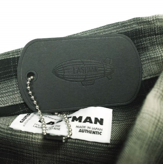 新品 LASTMAN ラストマン 25SS 日本製 OMBRE PLAID WESTERN SHIRTS オンブレチェックウエスタンシャツ 251LM-SH03 L BLACK 定価77_4