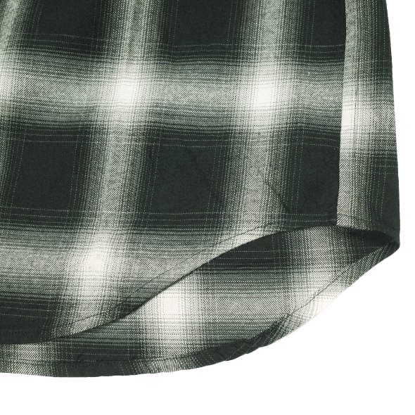 新品 LASTMAN ラストマン 25SS 日本製 OMBRE PLAID WESTERN SHIRTS オンブレチェックウエスタンシャツ 251LM-SH03 L BLACK 定価77_8