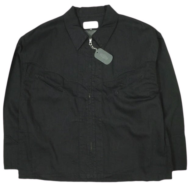 新品 LASTMAN x The Letters ラストマン ザ・レターズ 25SS 別注 WESTERN ZIP JACKET ウエスタンジップジャケット 251LM-JK01 L BLACK