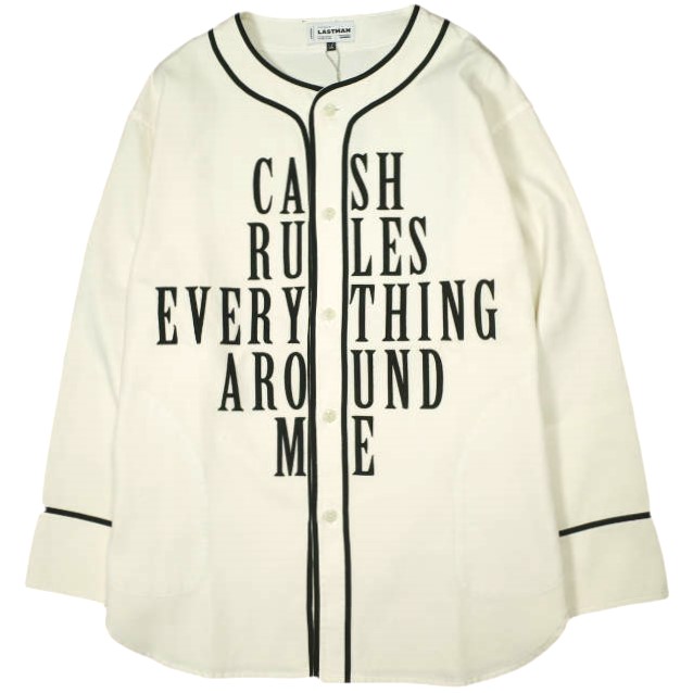 新品 LASTMAN ラストマン 25SS 日本製 BASEBALL SHIRTS L/S C.R.E.A.M ベースボールシャツ 251LM-SH02 L WHITE 定価93,500円 トップス