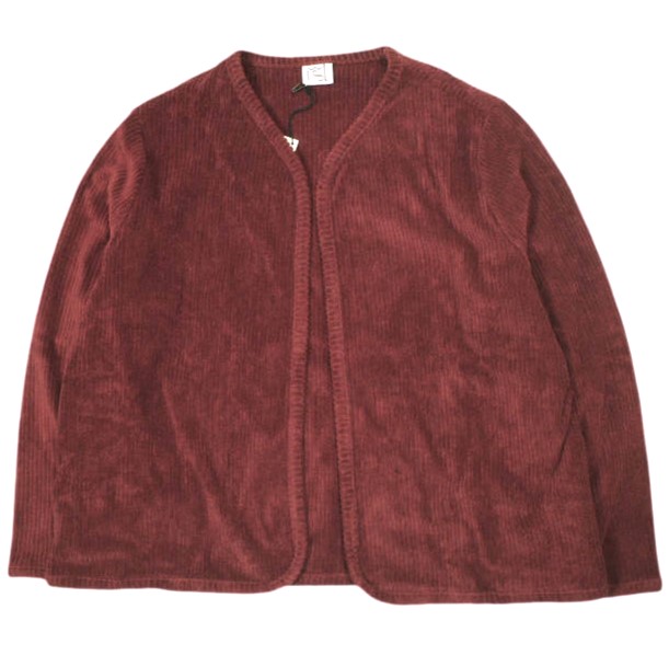 新品 BASERANGE ベースレンジ 24AW FILL JACKET テリーフリース ノーカラージャケット XS ASTER BROWN RED パイル 定価41,800円 アウター