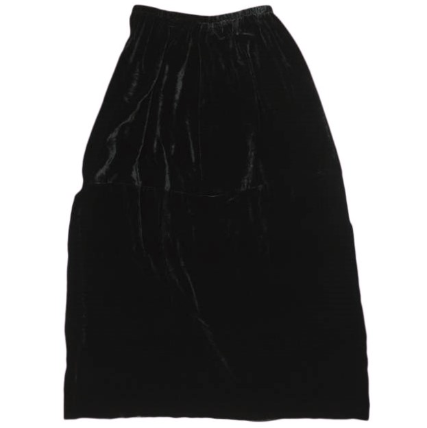 新品 BASERANGE ベースレンジ 25SS OLIN SKIRT シルクベルベットロングスカート SKOLI-VE-SP25 XS BLACK ベロア イージー 定価43_1