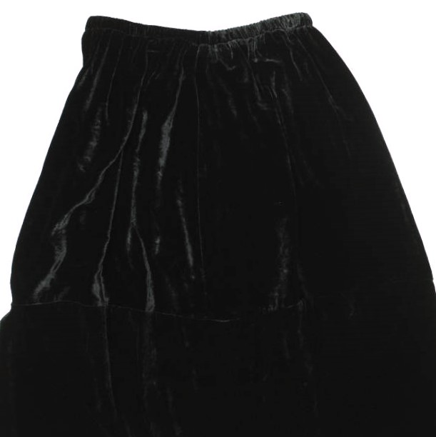新品 BASERANGE ベースレンジ 25SS OLIN SKIRT シルクベルベットロングスカート SKOLI-VE-SP25 XS BLACK ベロア イージー 定価43_6