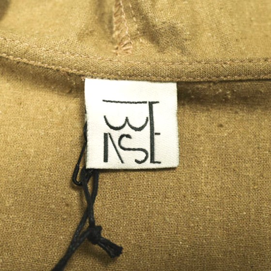 新品 BASERANGE ベースレンジ 23AW VESTER DRESS - Wild Silk ワイルドシルク フード付きロングワンピース XS Bath Brown 定価36,