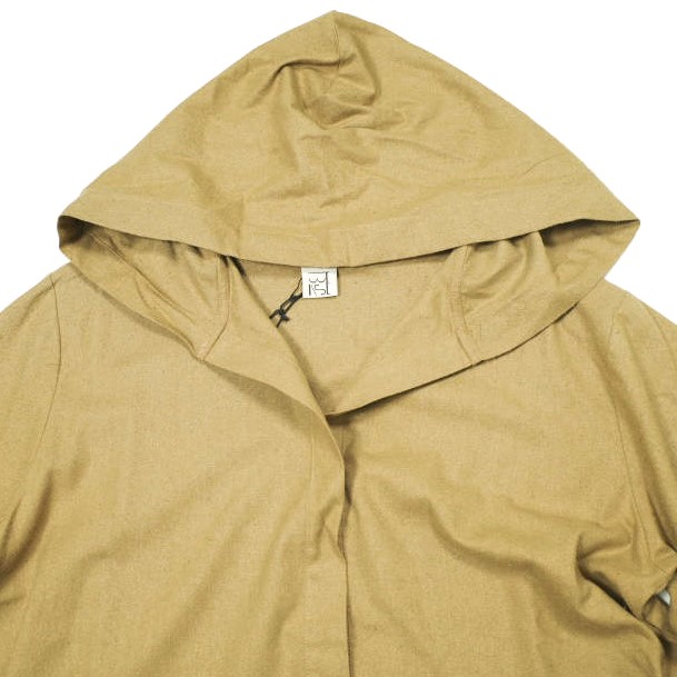 新品 BASERANGE ベースレンジ 23AW VESTER DRESS - Wild Silk ワイルドシルク フード付きロングワンピース XS Bath Brown 定価36,