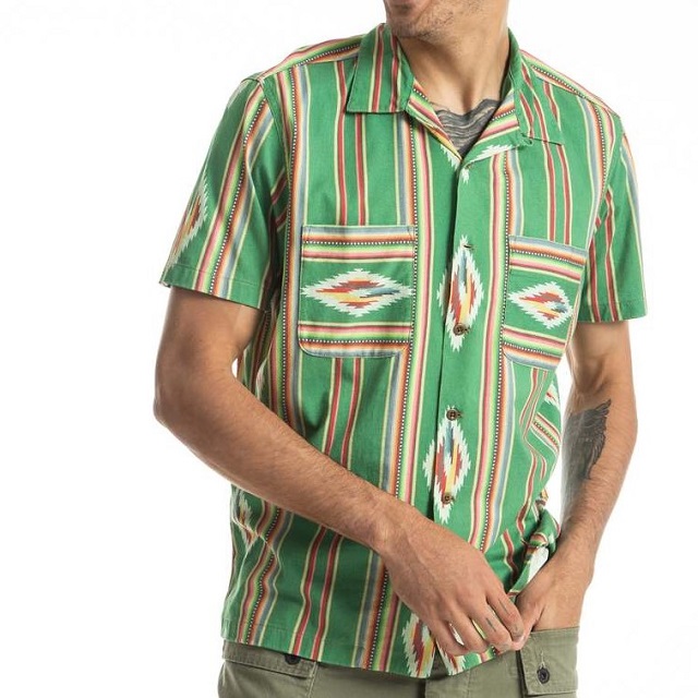 RRL ダブルアールエル 23SS NATIVE PRINT JERSEY CAMP SHIRT プリント