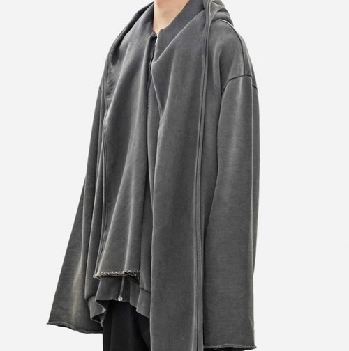 新品 CAMIEL FORTGENS カミエルフォートヘンス 24AW SCARF HOODIE スカーフ付き ジップアップパーカー CF.18.02.02.01 S 定価75,900円