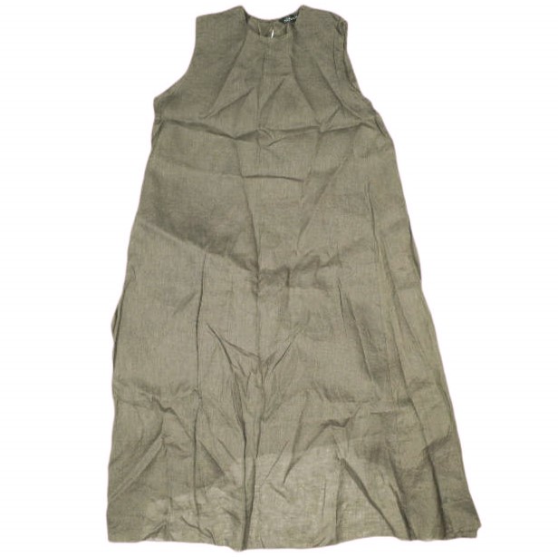 mizuiro ind ミズイロインド 25SS 日本製 リネンノースリーブフレアワンピース Free Brown ロング ドレス トップス