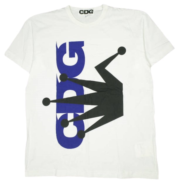 CDG x STUSSY COMME des GARCONS コムデギャルソン ステューシー 19SS CROWN LOGO TEE ロゴプリントTシャツ SZ-T016 XL ホワイト 半袖