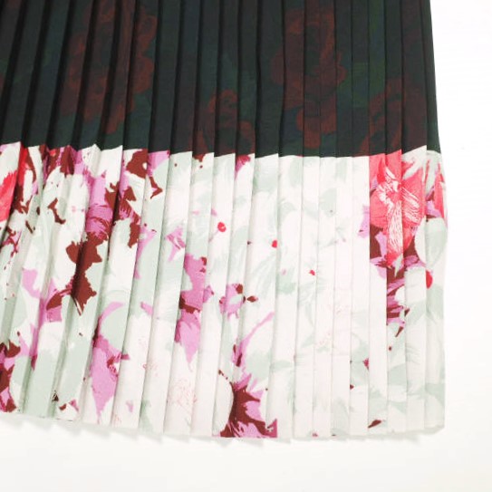 新品 DRIES VAN NOTEN ドリスヴァンノッテン 23SS SAREAN BIS 6015 W.W.SKIRT DESA フラワープリント プリーツスカート 34 定価124,300円